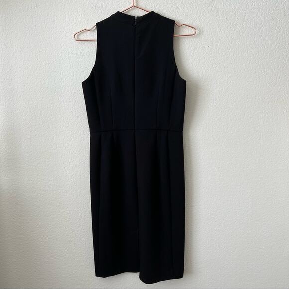 LOFT Black Mock Neck Keyhole Cutout Sleeveless Sheath Panel Dress - Picture 5 of 7